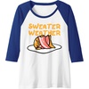 image:imageGudetama Sweater Weather Bacon Blanket Raglan Baseball TeeRoyal BlueWhite