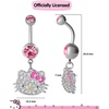 image:imageHello Kitty Belly Button Ring 14g Stainless Steel Kawaii Belly Button Piercing Jewelry Sanrio Official LicenseHello Kitty Pave Crystal Face