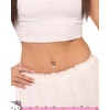 image:imageHello Kitty Belly Button Ring 14g Stainless Steel Kawaii Belly Button Piercing Jewelry Sanrio Official LicenseHello Kitty Pave Crystal Face