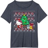 image:imageHello Kitty Candy Cane Christmas Sweater Tee Shirt TShirtHeather Blue