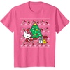 image:imageHello Kitty Candy Cane Christmas Sweater Tee Shirt TShirtPink Heather