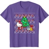 image:imageHello Kitty Candy Cane Christmas Sweater Tee Shirt TShirtPurple Heather