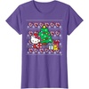 image:imageHello Kitty Candy Cane Christmas Sweater Tee Shirt TShirtPurple Heather