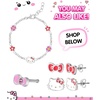 image:imageHello Kitty Sanrio Apple Head Necklace for Women 162 Silver Flash Plated Necklace Official License
