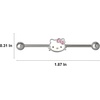 image:imageHello Kitty Sanrio Industrial Piercing Jewelry 14g Stainless Steel Kawaii Barbell Cartilage Earring