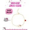 image:imageHello Kitty Sanrio Jewelry Set  Flash Plated 183 Necklace and Stud Earrings Officially LicensedRed