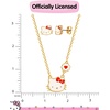 image:imageHello Kitty Sanrio Jewelry Set  Flash Plated 183 Necklace and Stud Earrings Officially LicensedRed