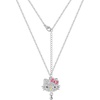 image:imageHello Kitty Sanrio Pave Crystal Pendant Necklace for Women Official License 163 Sparkly Necklace with Enamel PlatingSilver