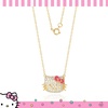 image:imageHello Kitty Sanrio Womens Cubic Zirconia Face Necklace 18 Official License Flash Plated Sterling Silver Necklace