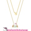 image:imageHello Kitty Sanrio Womens Necklace Collection  18 18kt Gold FlashPlated Necklaces with Rainbow Enamel and Crystal Pendants Officially LicensedRainbow