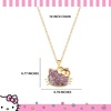 image:imageHello Kitty Sanrio Womens Pink Glitter Necklace 18  18kt Gold Flash Plated Sterling Silver Necklace Official License