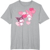 image:imageMy Melody and Kuromi Valentines Day Hearts Tee Shirt TShirtHeather Grey