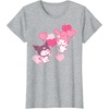 image:imageMy Melody and Kuromi Valentines Day Hearts Tee Shirt TShirtHeather Grey