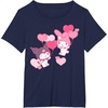 image:imageMy Melody and Kuromi Valentines Day Hearts Tee Shirt TShirtNavy Blue