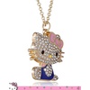 image:imageSALLY ROSE Hello Kitty Enamel and Pave Crystal Pendant Necklace Official License Gold or Silver Tone 163 Hello Kitty Necklace Sanrio GiftsBlue