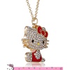 image:imageSALLY ROSE Hello Kitty Enamel and Pave Crystal Pendant Necklace Official License Gold or Silver Tone 163 Hello Kitty Necklace Sanrio GiftsRed