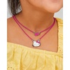 image:imageSALLY ROSE Sanrio Hello Kitty Pink Enamel Layered Necklace for Women Official License  Hello Kitty Pendant Necklace Double Strand