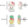 image:imageSanrio Hello Kitty Stud Earrings for Women Official License 2Pair Pack Silver FlashPlated and Crystal Hello Kitty EarringsYellow Pineapple