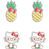 image:imageSanrio Hello Kitty Stud Earrings for Women Official License 2Pair Pack Silver FlashPlated and Crystal Hello Kitty EarringsYellow Pineapple