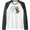 image:imageAggretsuko ShamROCK Saint Patricks Day Raglan Baseball TeeDark Heather GreyWhite