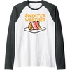 image:imageGudetama Sweater Weather Bacon Blanket Raglan Baseball TeeDark Heather GreyWhite