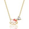 image:imageHello Kitty Sanrio Gifts Birthstone Necklace 18 18kt Gold FlashPlated Necklace Jewelry Official LicenseAprilClear