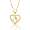 image:imageHello Kitty Sanrio Womens Heart Necklace Charm 18  Flash Plated Necklace Official License