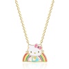 image:imageHello Kitty Sanrio Womens Necklace Collection  18 18kt Gold FlashPlated Necklaces with Rainbow Enamel and Crystal Pendants Officially LicensedRainbow