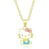 image:imageHello Kitty Sanrio Womens Necklace Collection  18 18kt Gold FlashPlated Necklaces with Rainbow Enamel and Crystal Pendants Officially LicensedSeated