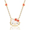 image:imageHello Kitty Sanrio Womens Necklace Collection  Necklaces with Pink Enamel and Heart Charms Officially LicensedRed Bow