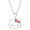 image:imageHello Kitty Sanrio Womens Necklace Official License  Silver Plated Necklace with Enamel and Crystal Pendant