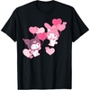 image:imageMy Melody and Kuromi Valentines Day Hearts Tee Shirt TShirtBlack
