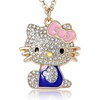 image:imageSALLY ROSE Hello Kitty Enamel and Pave Crystal Pendant Necklace Official License Gold or Silver Tone 163 Hello Kitty Necklace Sanrio GiftsBlue