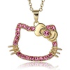 image:imageSALLY ROSE Hello Kitty Pink Crystal Necklace for Women Official License 18 18k Gold FlashPlated Hello Kitty Pendant Necklace