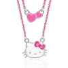 image:imageSALLY ROSE Sanrio Hello Kitty Pink Enamel Layered Necklace for Women Official License  Hello Kitty Pendant Necklace Double Strand