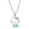 image:imageSanrio Hello Kitty Pendant Necklace 18  Silver Plated Brass and Enamel Hello Kitty Necklace Officially Licensed