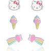 image:imageSanrio Hello Kitty Stud Earrings Set 3Piece  Hello Kitty Earrings Three Sets of Stud Earrings  Officially Licensed Ice Cream