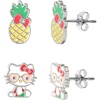 image:imageSanrio Hello Kitty Stud Earrings for Women Official License 2Pair Pack Silver FlashPlated and Crystal Hello Kitty EarringsYellow Pineapple