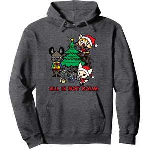 image:imageAggretsuko All Is Not Calm Christmas Pullover HoodieDark Heather Grey