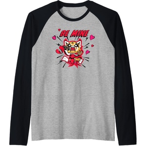 image:imageAggretsuko Be Mine Valentines Raglan Baseball TeeBlackAthletic Heather