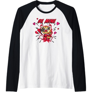 image:imageAggretsuko Be Mine Valentines Raglan Baseball TeeBlackWhite