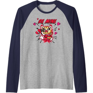 image:imageAggretsuko Be Mine Valentines Raglan Baseball TeeNavy BlueAthletic Heather