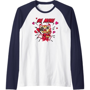image:imageAggretsuko Be Mine Valentines Raglan Baseball TeeNavy BlueWhite