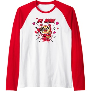 image:imageAggretsuko Be Mine Valentines Raglan Baseball TeeRedWhite