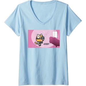 image:imageAggretsuko Heartthrob Virtual Boyfriend VR VNeck TShirtBaby Blue