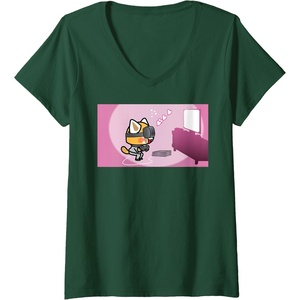 image:imageAggretsuko Heartthrob Virtual Boyfriend VR VNeck TShirtDark Green