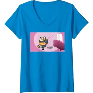 image:imageAggretsuko Heartthrob Virtual Boyfriend VR VNeck TShirtSapphire Blue