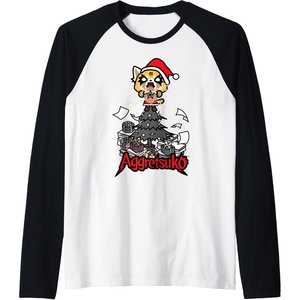 image:imageAggretsuko Metal Christmas Tree Raglan Baseball TeeBlackWhite