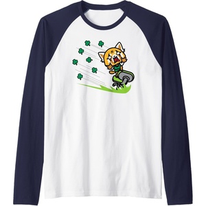 image:imageAggretsuko ShamROCK Saint Patricks Day Raglan Baseball TeeNavy BlueWhite