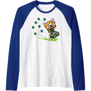 image:imageAggretsuko ShamROCK Saint Patricks Day Raglan Baseball TeeRoyal BlueWhite